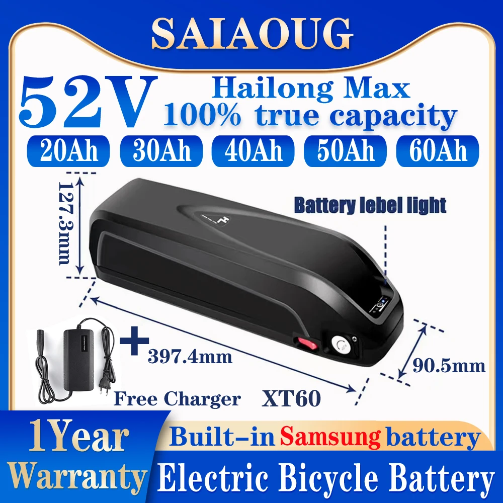 52 volt Electric Bike Battery Hailong 52v Fietsaccu 52v 30ah 40ah 50ah 60ah Bicicleta 52v Bafang 1000 2000w Electrica Baterias
52 volt Electric Bike Battery Hailong 52v Fietsaccu 52v 30ah 40ah 50ah 60ah Bicicleta 52v Bafang 1000 2000w Electrica Baterias