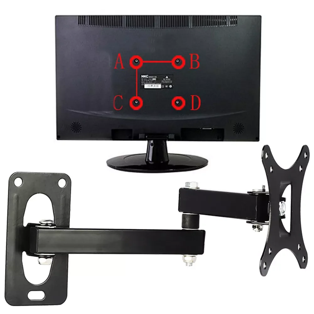 

TV Mount Set Bracket Adjustable Displayer Frame Support Home Use Rotatable Wall Hanging Easy Install Coating For 10-24 Inches
