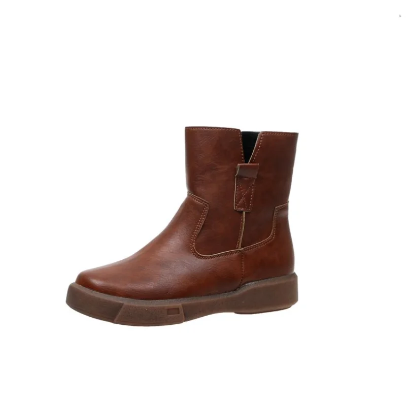2022 Autumn and Winter British Style Thick-soled Short Boots Women's Flat Shoes Plus Velvet Warm Women's short Boots Women
2022 Autumn and Winter British Style Thick-soled Short Boots Women's Flat Shoes Plus Velvet Warm Women's short Boots Women