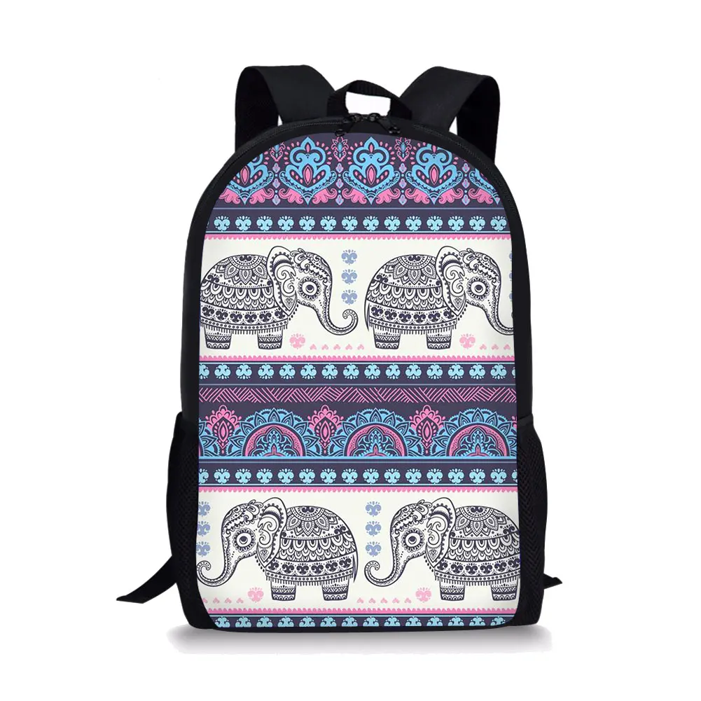 

Boho Elephant Print Girls School Bags Retro All-match Teenagers Backpacks Premium Waterproof Mochila Femenina Free Shipping