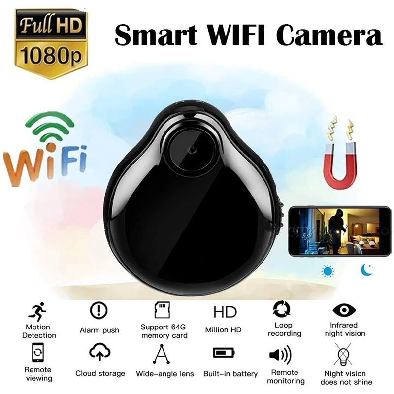 

1080P Wifi Mini Camera Espia Magnetic Body Camcorder Night Vision Motion Sensor H.264 HD Video Micro Cam Support TF Card