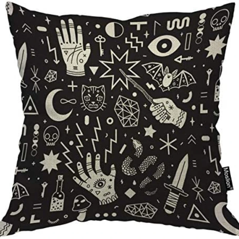 

Witchcraft Magical Pillowcases Hand Eyes Moon Square Pillows Case for Living Room Bed Sofa Pillow Covers Decorative 45x45 Cm