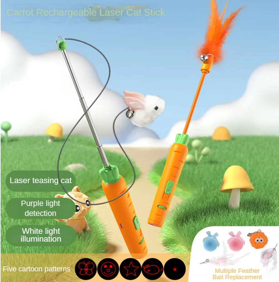Cat Toy Multi-Function Laser Pen Wand Interactive Sound Tassels Line Feather Bell Kitten Toys Catnip Animal Kitty Cats String
Cat Toy Multi-Function Laser Pen Wand Interactive Sound Tassels Line Feather Bell Kitten Toys Catnip Animal Kitty Cats String