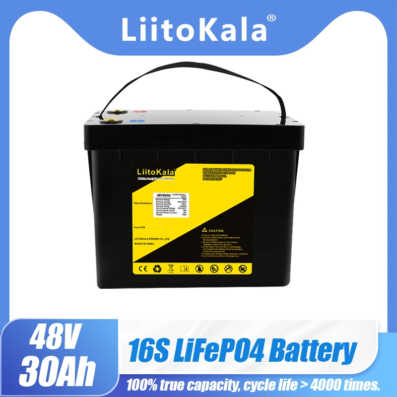 Аккумулятор LiitoKala Lifepo4, 48 В, 30 Ач, 30 А/ч, для электровелосипеда, скутера, машины 48 В, 1500 Вт
Аккумулятор LiitoKala Lifepo4, 48 В, 30 Ач, 30 А/ч, для электровелосипеда, скутера, машины 48 В, 1500 Вт