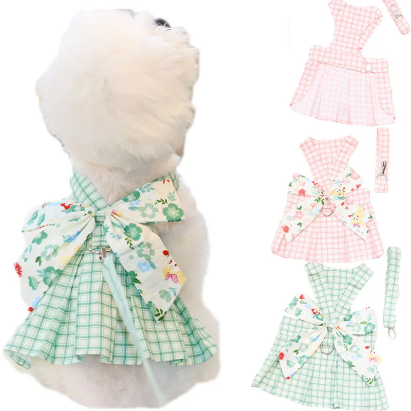 Sweet Dog Bow Dress Harness Pet Clothes Summer Dog Cat Suspenders Puppy Dresses With Leash Skirt For Small Dog Yorkshire Terrier
Sweet Dog Bow Dress Harness Pet Clothes Summer Dog Cat Suspenders Puppy Dresses With Leash Skirt For Small Dog Yorkshire Terrier