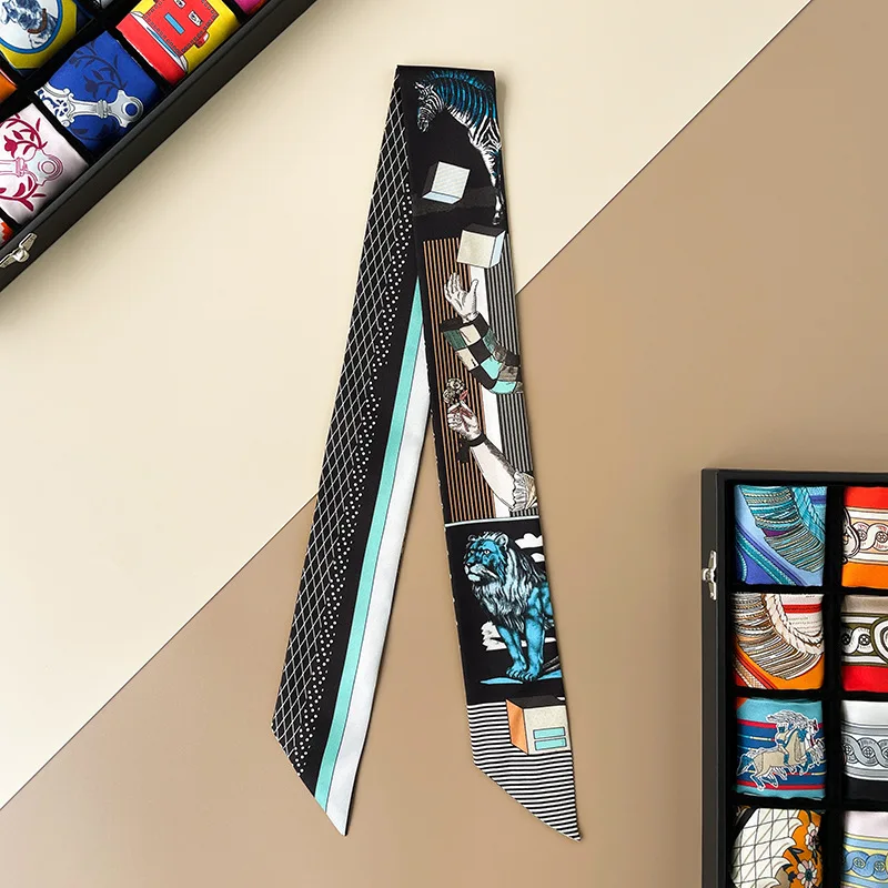 Luxury 100% Twill Silk Scarf Man Women Fashion Lion Ribbon Kerchief Hip Hop Headband Hairband Gift 86*5cm no box
Luxury 100% Twill Silk Scarf Man Women Fashion Lion Ribbon Kerchief Hip Hop Headband Hairband Gift 86*5cm no box