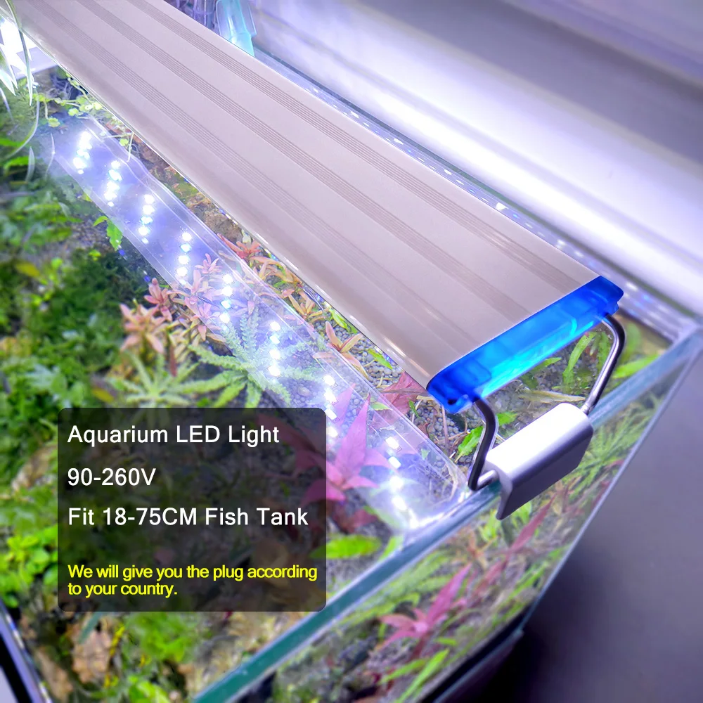 Aquarium LED Light Super Slim Fish Tank Aquatic Plant Grow Lighting Waterproof Bright Clip Lamp Blue LED 18-75cm for Plants 220v
Aquarium LED Light Super Slim Fish Tank Aquatic Plant Grow Lighting Waterproof Bright Clip Lamp Blue LED 18-75cm for Plants 220v