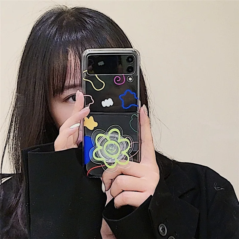 Cartoon Lines Flower Phone Stand Case for Samsung Galaxy Z Flip 3 Z Flip 4 Hard PC Back Cover for ZFlip3 ZFlip4 Case Shell
Cartoon Lines Flower Phone Stand Case for Samsung Galaxy Z Flip 3 Z Flip 4 Hard PC Back Cover for ZFlip3 ZFlip4 Case Shell