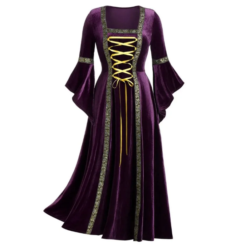 Women Purple Robe Slim Fit Halloween Party Cosplay Costumes Dress Outfit Gothic Style Tie Up Long Sleeve Carnival Suit Платье
Women Purple Robe Slim Fit Halloween Party Cosplay Costumes Dress Outfit Gothic Style Tie Up Long Sleeve Carnival Suit Платье