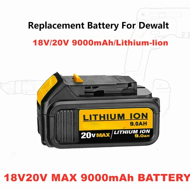 

For Dewalt Tools 18V 9.0Ah DCB200 DCB184 DCB181 Replacement Li-ion Battery For Dewalt Max XR Power Tool 9000Mah Lithium Batterie