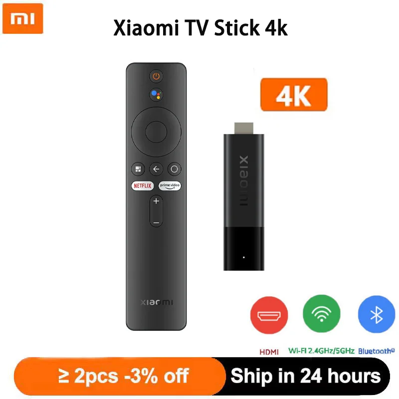 Newest Xiaomi Mi TV Stick 4K Android TV 11 HDR Quad Core 2GB+8GB Bluetooth 5.0 Wifi Google Assistant Global Version Original
Newest Xiaomi Mi TV Stick 4K Android TV 11 HDR Quad Core 2GB+8GB Bluetooth 5.0 Wifi Google Assistant Global Version Original