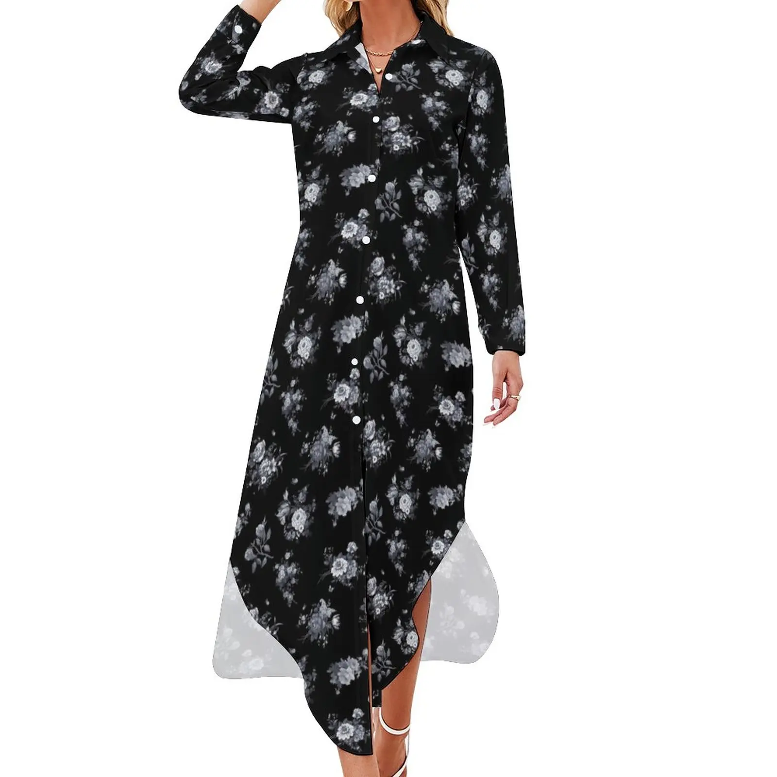 Retro White Flower Casual Dress Pretty Floral Print Stylish Dresses Long Sleeve Beach Lady V Neck Graphic Big Size Chiffon Dress
Retro White Flower Casual Dress Pretty Floral Print Stylish Dresses Long Sleeve Beach Lady V Neck Graphic Big Size Chiffon Dress