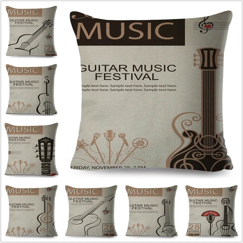 Simple Music Guitar Cushion Cover Decor Geometric Pillow Case for Sofa Car Home 45x45cm Polyester Pillowcase
Simple Music Guitar Cushion Cover Decor Geometric Pillow Case for Sofa Car Home 45x45cm Polyester Pillowcase