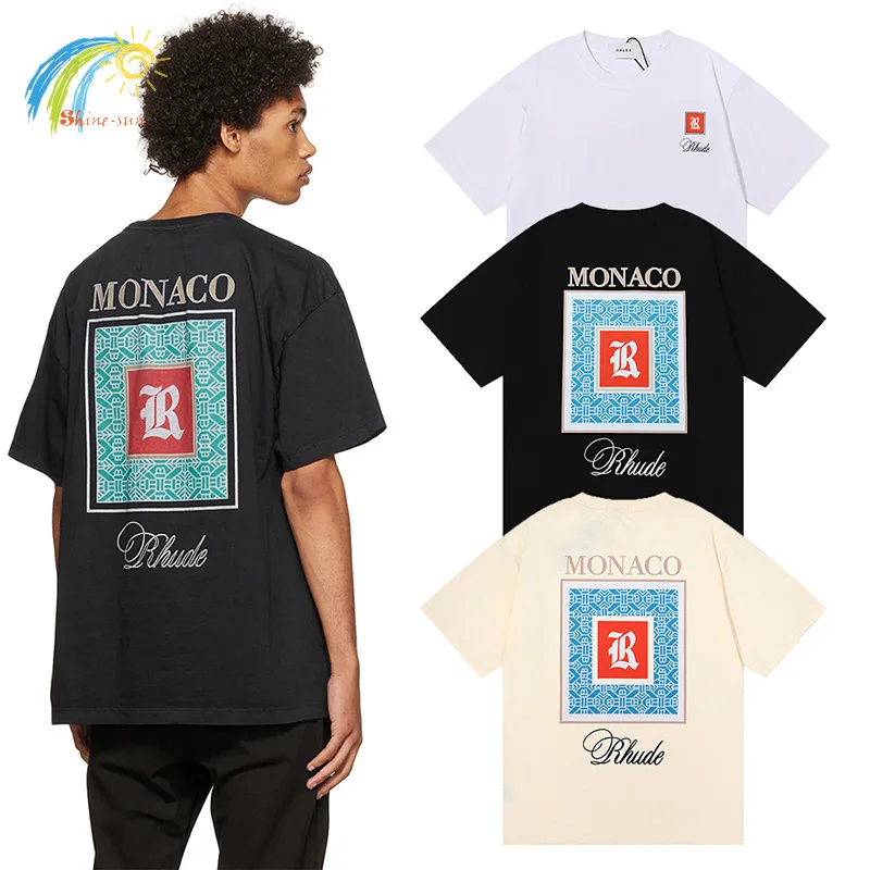 Heavy Fabric MONACO Limited RHUDE Top Tee Men Women 1:1 Tags 100% Cotton Summer Style Oversized Rhude T-Shirt
Heavy Fabric MONACO Limited RHUDE Top Tee Men Women 1:1 Tags 100% Cotton Summer Style Oversized Rhude T-Shirt