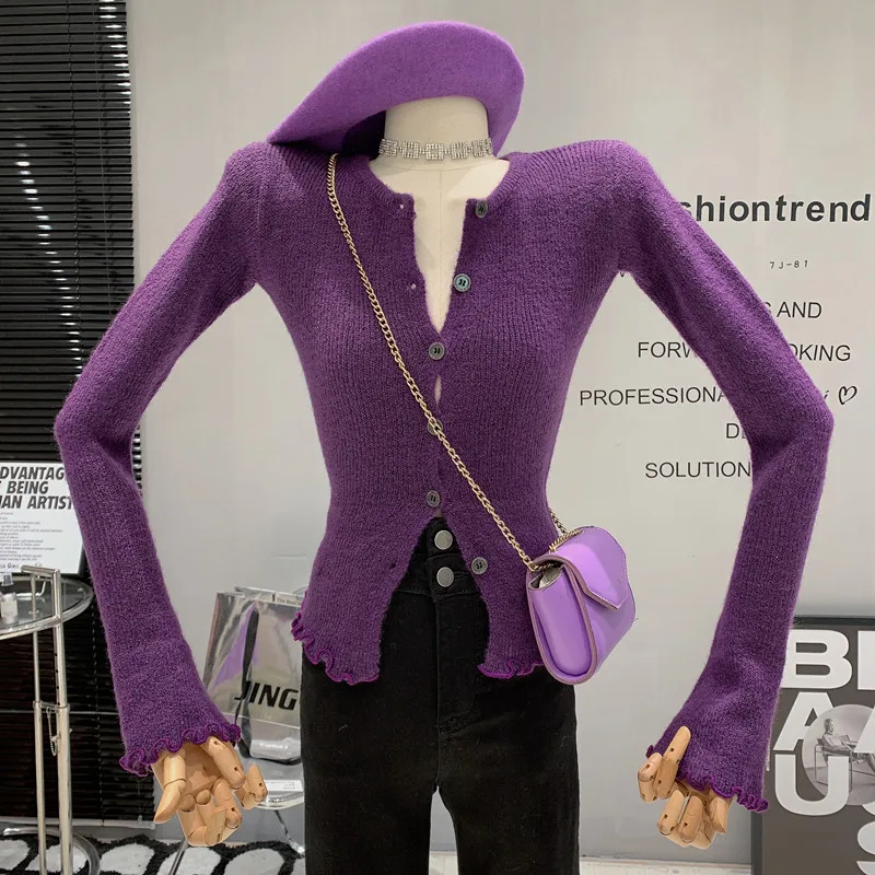 Новинка Женская одежда осень-зима 2022 высококачественный мягкий восковой вязаный кардиган фиолетовый свитер пальто Тонкий Топ
Новинка Женская одежда осень-зима 2022 высококачественный мягкий восковой вязаный кардиган фиолетовый свитер пальто Тонкий Топ