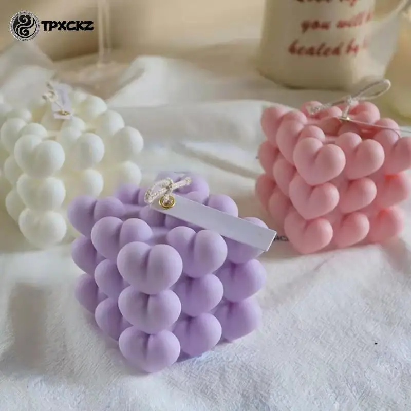 1Pc Three-dimensional Love Rubik Silicone Candle Mold Cube Scented Candle Mold Geometric Square Cube Candle Ornament Mold
1Pc Three-dimensional Love Rubik Silicone Candle Mold Cube Scented Candle Mold Geometric Square Cube Candle Ornament Mold