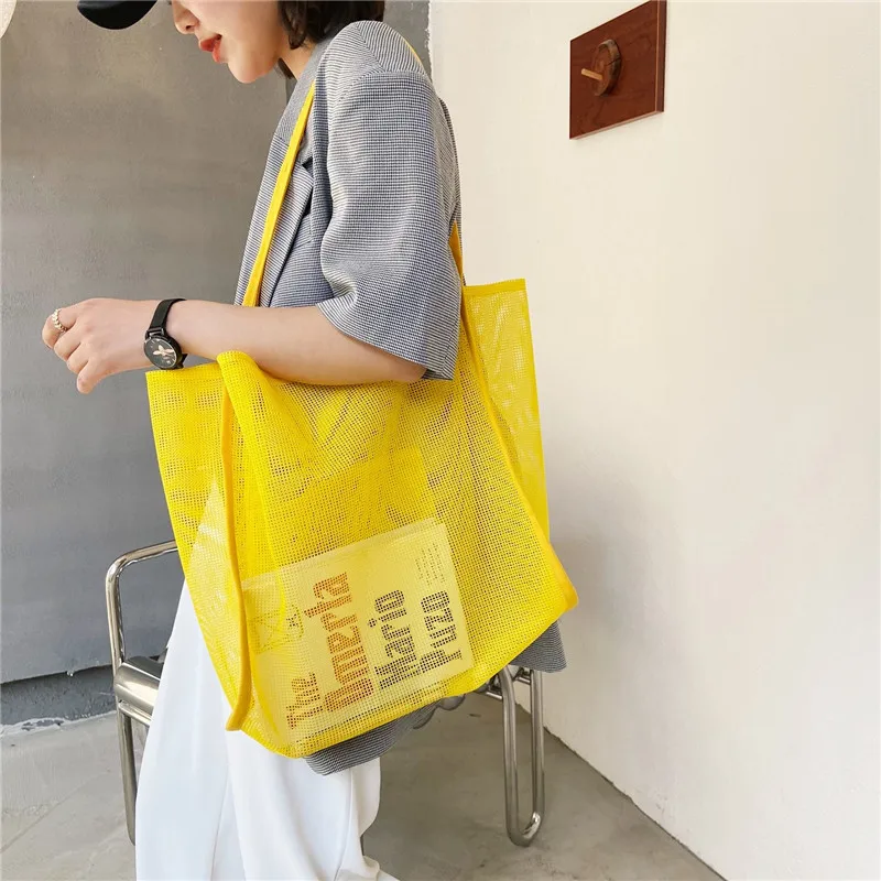 Women's Mesh Hollow Out Handbag Large Capacity Nylon Solid Shoulder Bag Trend Female Big Casual Tote Messenger Shooping Bag
Women's Mesh Hollow Out Handbag Large Capacity Nylon Solid Shoulder Bag Trend Female Big Casual Tote Messenger Shooping Bag