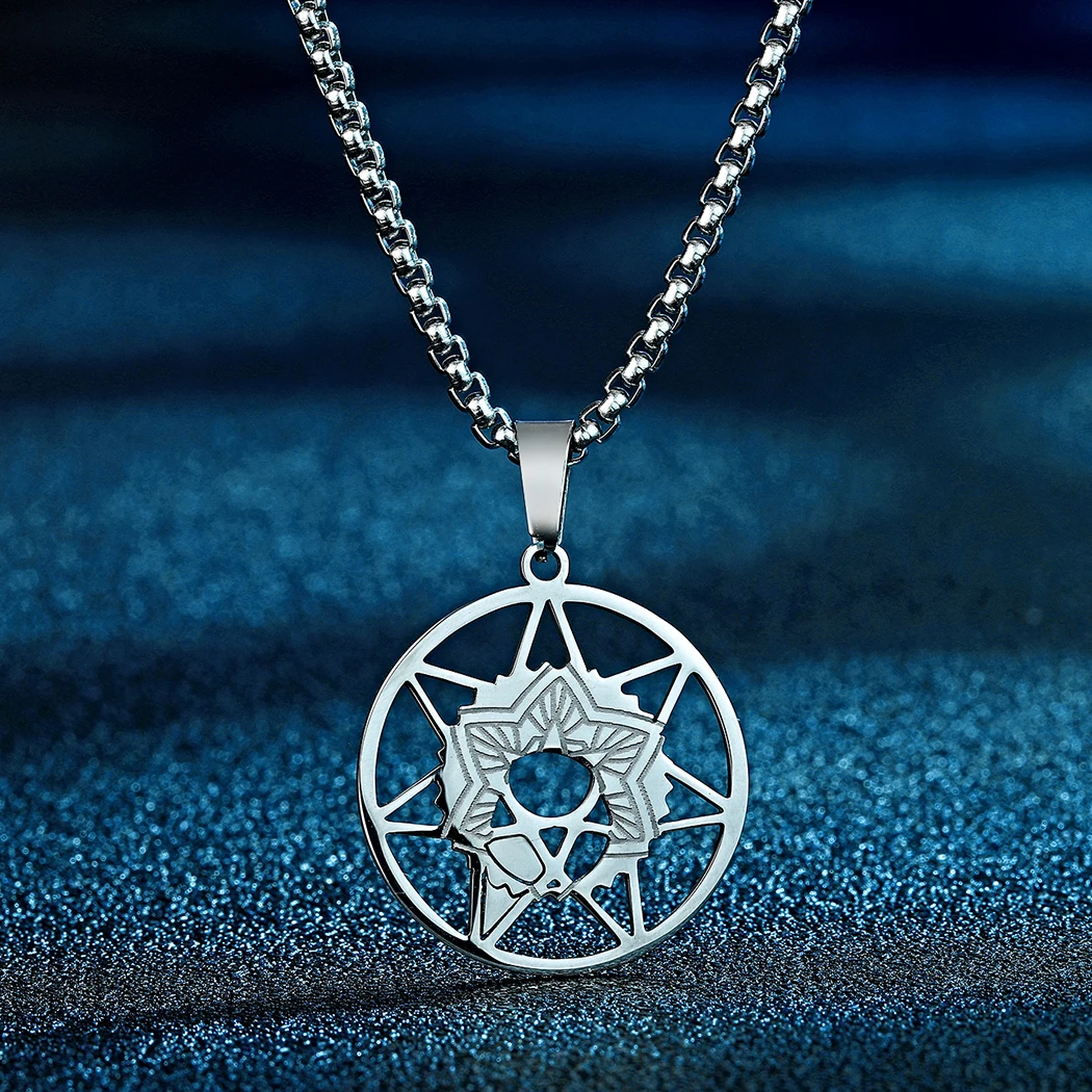 CHENGXUN Celestial Crescent Moon Pendant Necklace for Men Women Stainless Steel Hollow Geometry Charm Neck Chain Jewelry Gift 
CHENGXUN Celestial Crescent Moon Pendant Necklace for Men Women Stainless Steel Hollow Geometry Charm Neck Chain Jewelry Gift