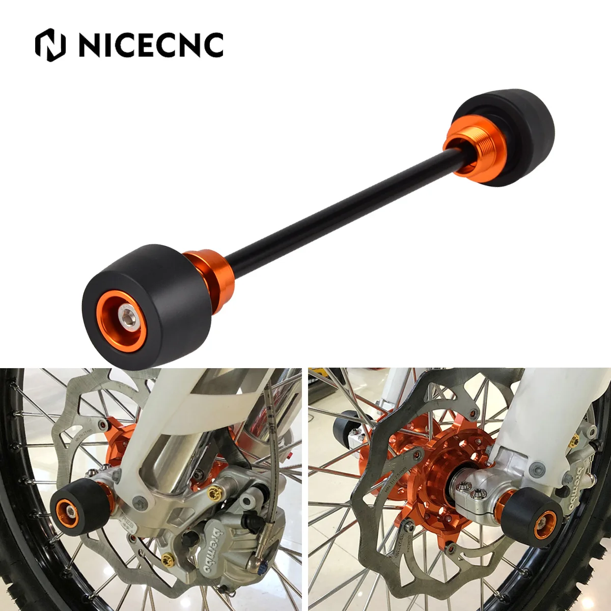 

NiceCNC 26mm Front Axle Slider Wheel Crash Protector for KTM EXC EXCF XC XCF SX SXF XCW 125-530 250 300 350 400 450 2003-2014