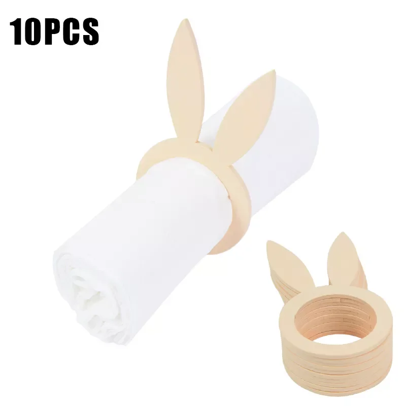 New 10pcs Bunny Ears Napkin Rings Holder Wooden Happy Easter Home Table Decoration Rustic Wedding Party Hotel Restaurant Supplie
New 10pcs Bunny Ears Napkin Rings Holder Wooden Happy Easter Home Table Decoration Rustic Wedding Party Hotel Restaurant Supplie