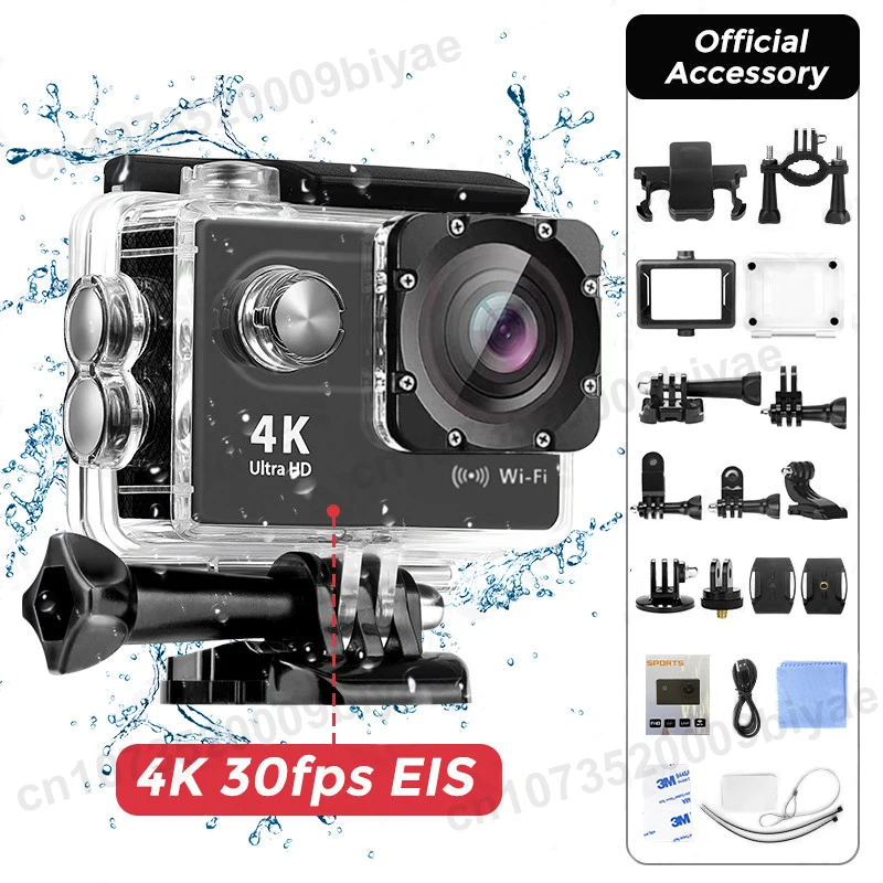 

Action Camera Ultra HD 4K Mini 1080P/30FPS WiFi 2.0 inch Screen 30M Underwater Waterproof Helmet Video Recording Sports Cameras