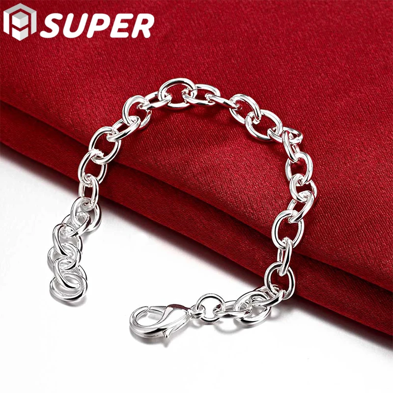 925 Sterling Silver 8-Inch Basic Chain Bracelet For Woman Charm Wedding Engagement Fashion Party Jewelry
925 Sterling Silver 8-Inch Basic Chain Bracelet For Woman Charm Wedding Engagement Fashion Party Jewelry