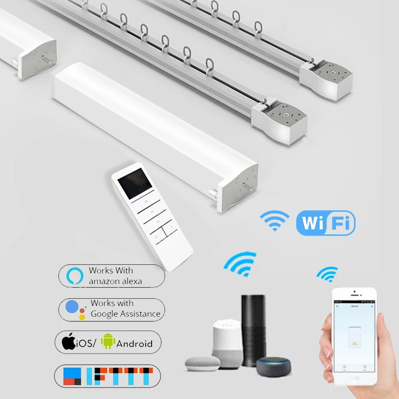 Smart home electric curtain track Tuya smart WiFi motor ZigBee gateway control system, compatible with Google Amazon voice speak
Smart home electric curtain track Tuya smart WiFi motor ZigBee gateway control system, compatible with Google Amazon voice speak