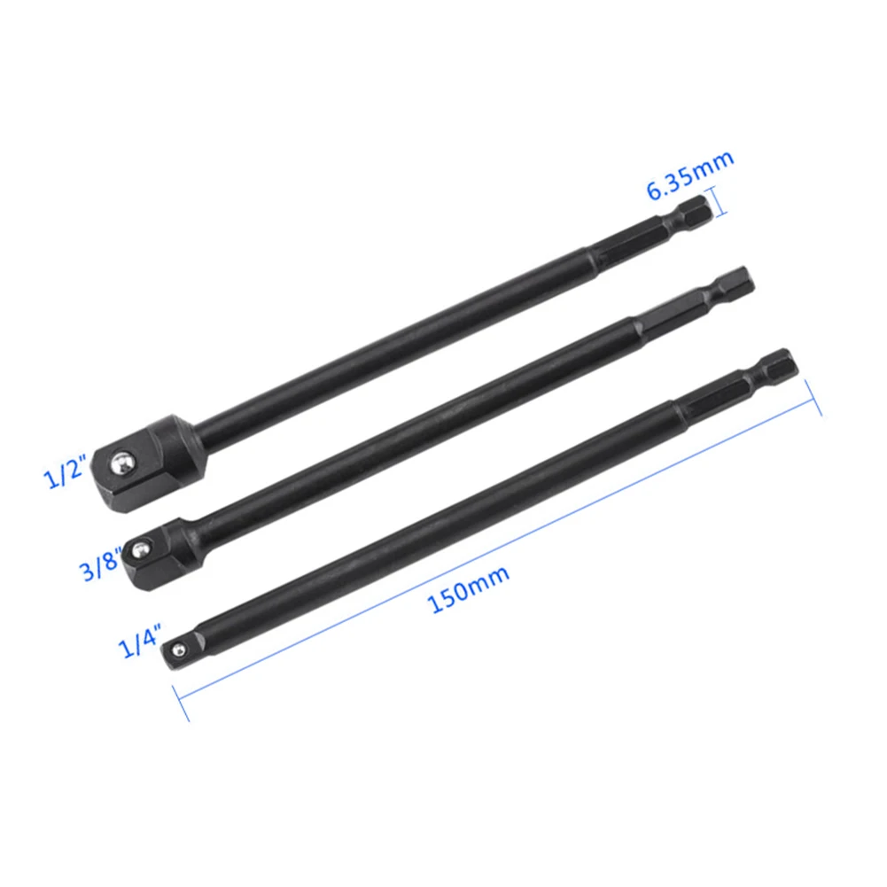 3 Pcs Drill Bit Socket Adapter Extension Bar 1/4 3/8 1/2 Hex Shank 150mm For Electric Impact Driver Power Tools Accessories
3 Pcs Drill Bit Socket Adapter Extension Bar 1/4 3/8 1/2 Hex Shank 150mm For Electric Impact Driver Power Tools Accessories