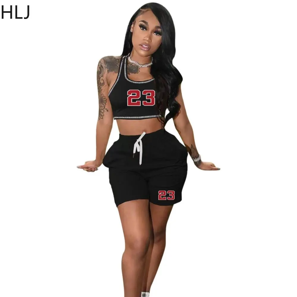 HLJ Number Letter Print Sporty Casual Two Piece Sets Tank Top + Pockets Drawstring Shorts Sets Women Street Work Out Outfits
HLJ Number Letter Print Sporty Casual Two Piece Sets Tank Top + Pockets Drawstring Shorts Sets Women Street Work Out Outfits