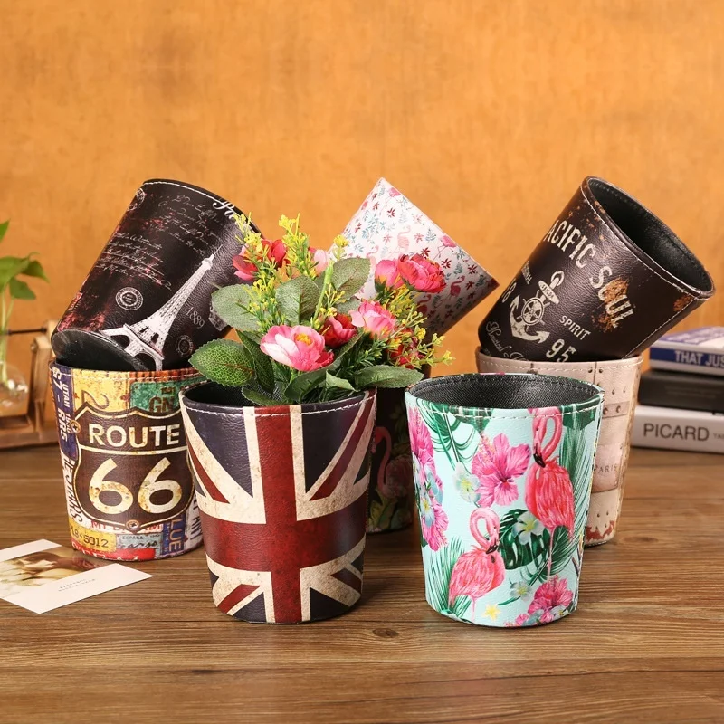 Household office simple desktop trash can European leather whole body waterproof uncovered car storage small waste paper basket
Household office simple desktop trash can European leather whole body waterproof uncovered car storage small waste paper basket