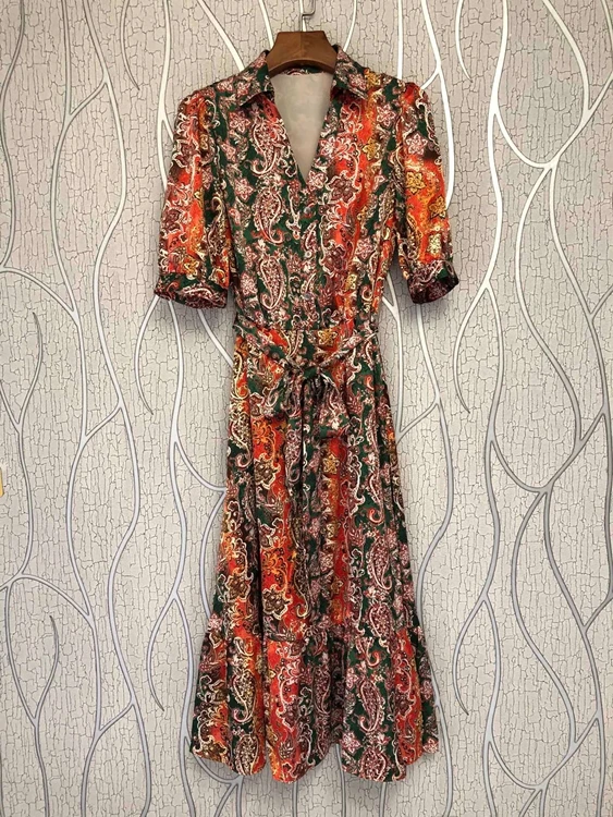 2022 new women fashion short-sleeved lapel V-neck embroidered flower lace knotted waist dress 423
2022 new women fashion short-sleeved lapel V-neck embroidered flower lace knotted waist dress 423
