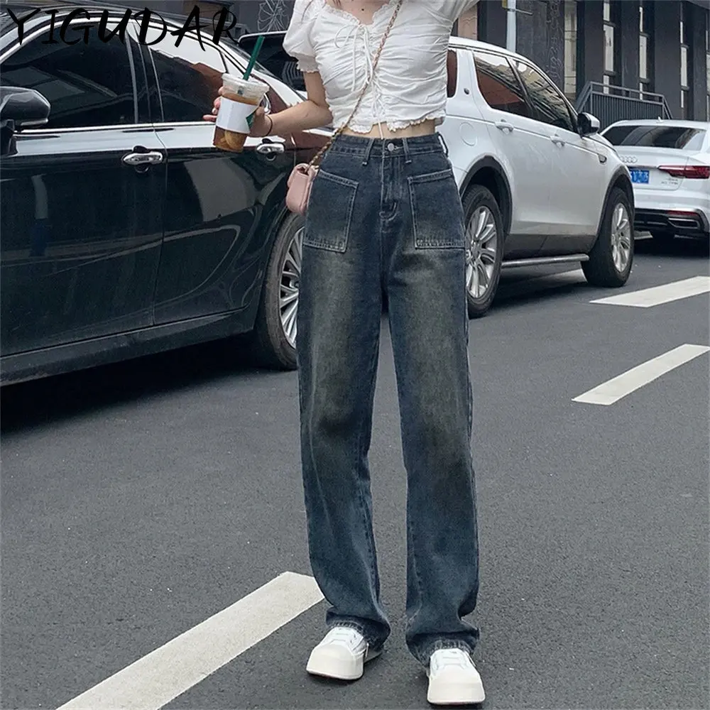 Dark Blue Womens Jeans High Waist Vintage Straight Baggy Denim Pants Streetwear American Style Fashion Wide Leg Denim Trouser
Dark Blue Womens Jeans High Waist Vintage Straight Baggy Denim Pants Streetwear American Style Fashion Wide Leg Denim Trouser