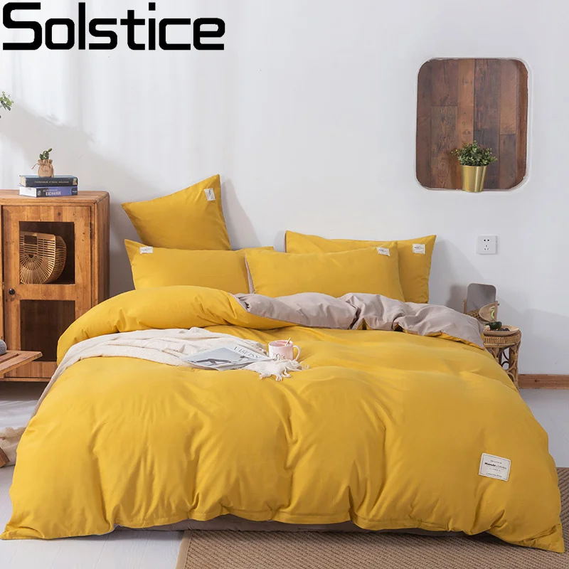 Solstice Bedding Sets Flat Bed Sheet Duvet Cover Set Pillowcase Comfortable Solid Color Turmeric + Khaki Quilt Cover Pillow Case
Solstice Bedding Sets Flat Bed Sheet Duvet Cover Set Pillowcase Comfortable Solid Color Turmeric + Khaki Quilt Cover Pillow Case