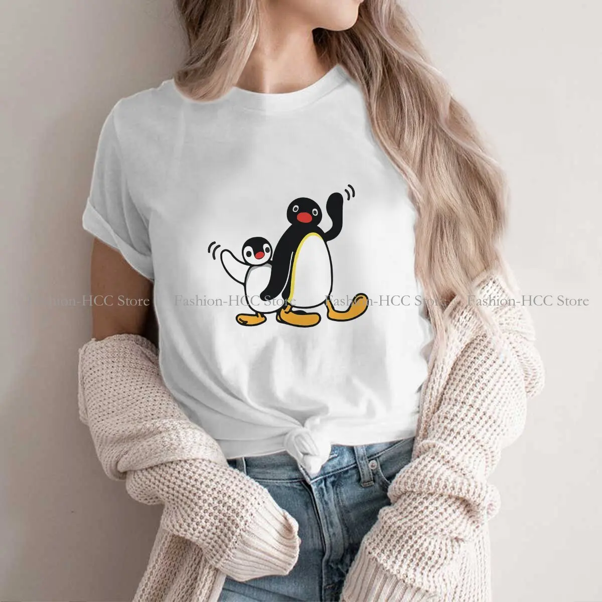 Классическая Уникальная футболка из полиэстера Pingu, мультяшный высококачественный креативный подарок, одежда, футболка 
Классическая Уникальная футболка из полиэстера Pingu, мультяшный высококачественный креативный подарок, одежда, футболка