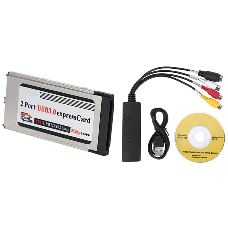 Video Audio VHS VCR USB Video Capture Card & High-Speed Dual 2 Port USB 3.0 Express Card 34Mm Slot Express Card
Video Audio VHS VCR USB Video Capture Card & High-Speed Dual 2 Port USB 3.0 Express Card 34Mm Slot Express Card