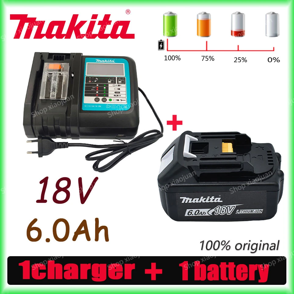 Makita-100% Original Rechargeable Power Tool Battery, Replaceable LED Lithium-ion, 6.0 Ah 18V LXT BL1860B BL1860BL1850
Makita-100% Original Rechargeable Power Tool Battery, Replaceable LED Lithium-ion, 6.0 Ah 18V LXT BL1860B BL1860BL1850