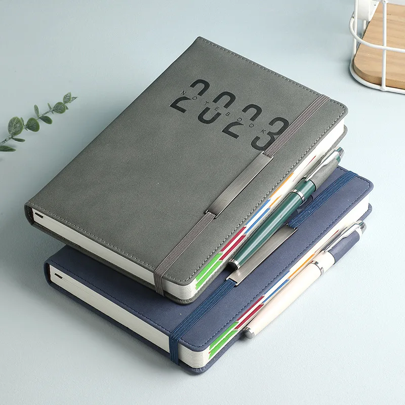 

New 2023 Agenda Notebook 365 Days Notepad Daily Weekly Plan Diary with Calendar Index Sticker A5 Planner Notebook Office School