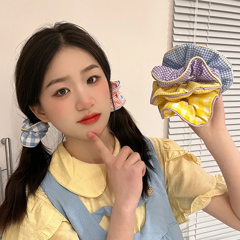 Floral Plaid Style Scrunchies Women Large Grid Elastic Hair Rubber Band Accessories Tie Hair Ring Rope Headdress Ornament
Floral Plaid Style Scrunchies Women Large Grid Elastic Hair Rubber Band Accessories Tie Hair Ring Rope Headdress Ornament
