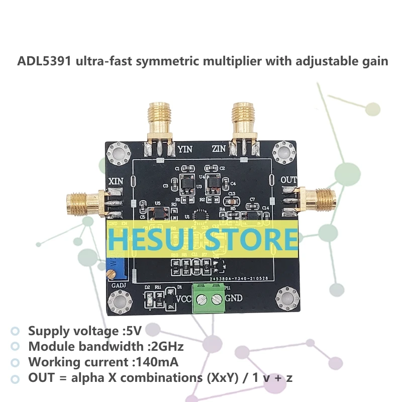 ADL5391 analog multiplier module ultrafast symmetric tunable gain 2GHz RF modulation mixing frequency multiplier
ADL5391 analog multiplier module ultrafast symmetric tunable gain 2GHz RF modulation mixing frequency multiplier