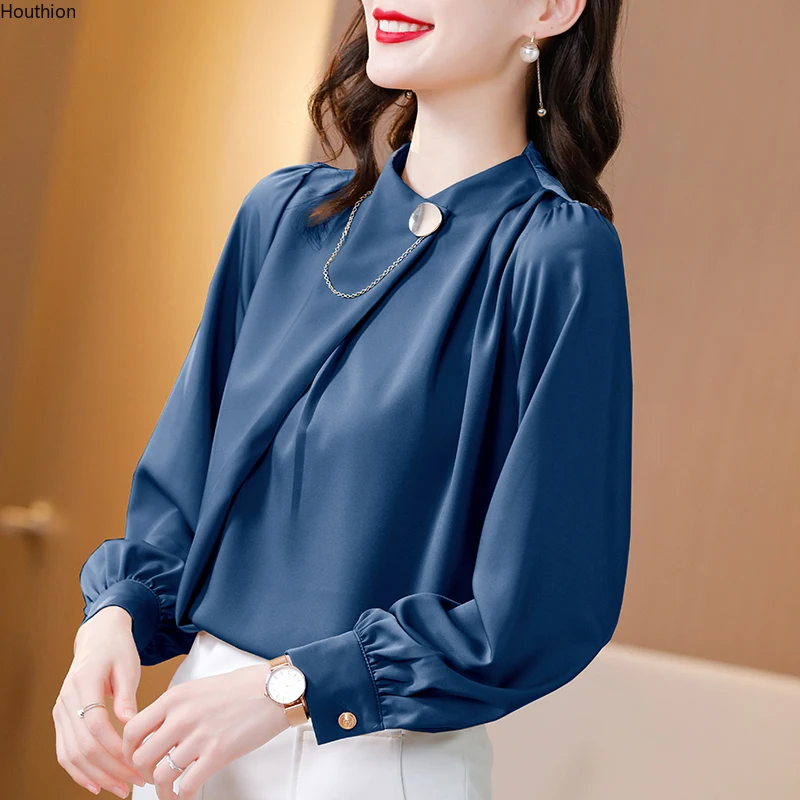 Women's Blouses Poplin Casual Shirt Korean Loose Fashion Long Sleeve Top Solid Summer Lady Houthion
Women's Blouses Poplin Casual Shirt Korean Loose Fashion Long Sleeve Top Solid Summer Lady Houthion