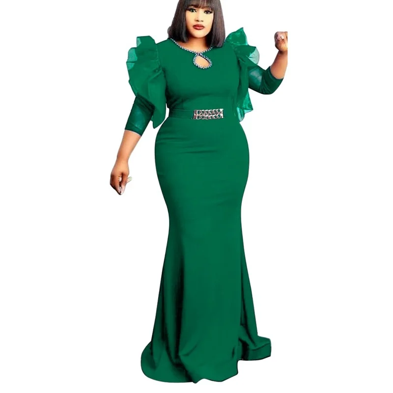 African Slim Dresses For Women 2022 Elegant Wedding Party Evening Gown Ruffle Sleeve Bodycon Long Dress Nigerian Clothes Robe
African Slim Dresses For Women 2022 Elegant Wedding Party Evening Gown Ruffle Sleeve Bodycon Long Dress Nigerian Clothes Robe