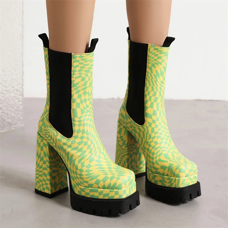 Women Ankle Boots Designer Luxury Double Deck Platform High Heels Women Shoes Sexy Elastic Band Elegant Lady Low Barrel Boots
Women Ankle Boots Designer Luxury Double Deck Platform High Heels Women Shoes Sexy Elastic Band Elegant Lady Low Barrel Boots