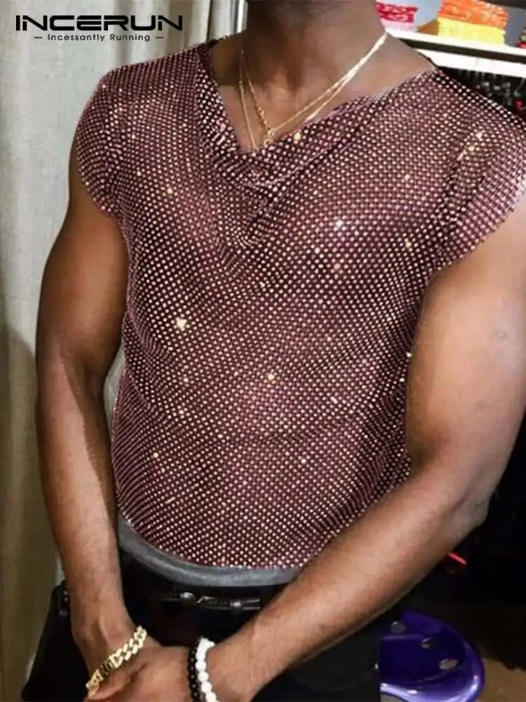 INCERUN Men Tank Tops Solid Sleeveless Pile Collar Sexy Shiny Streetwear Party Nightclub Vests Men 2022 Fashion Casual Tops 5XL
INCERUN Men Tank Tops Solid Sleeveless Pile Collar Sexy Shiny Streetwear Party Nightclub Vests Men 2022 Fashion Casual Tops 5XL