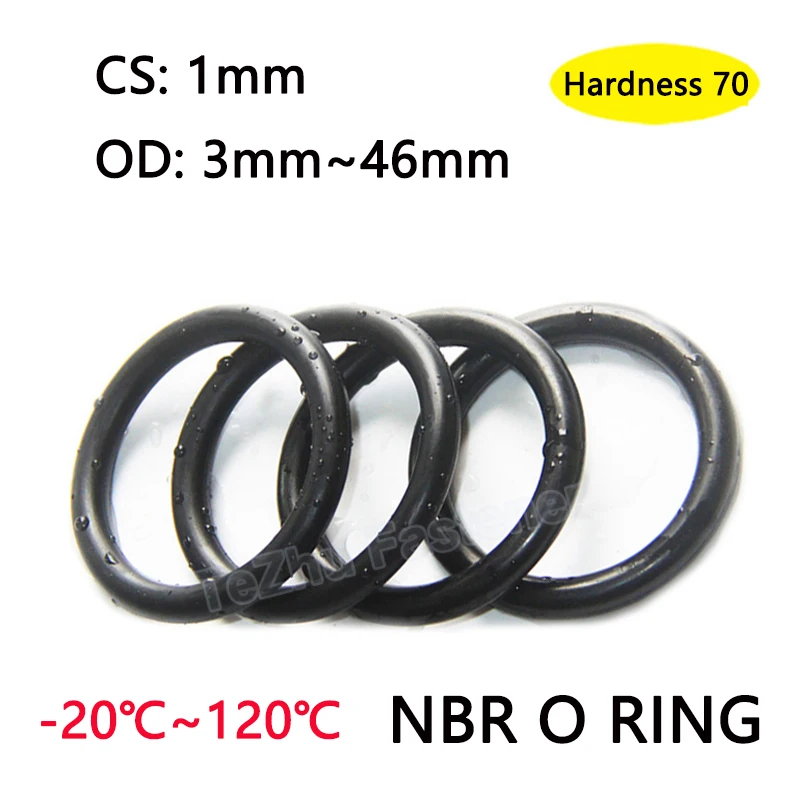 50pcs O Ring Seal Gasket NBR CS 1mm OD 3mm-46mm Nitrile Butadiene Rubber O-Ring Spacer Oil Resistance Washer Black Hardness 70
50pcs O Ring Seal Gasket NBR CS 1mm OD 3mm-46mm Nitrile Butadiene Rubber O-Ring Spacer Oil Resistance Washer Black Hardness 70