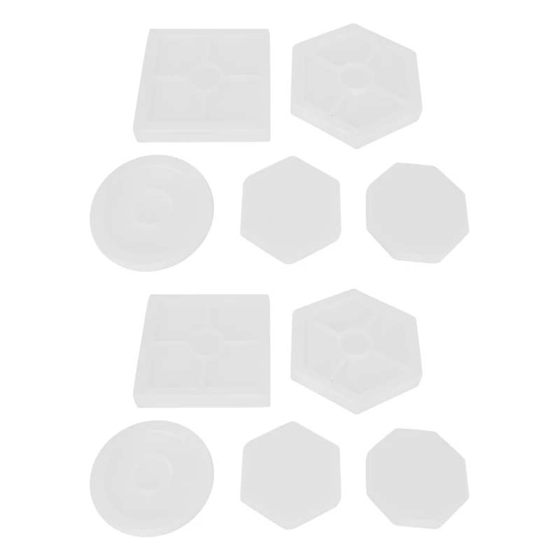 10Pcs Diy Coaster Silicone Mold Included Square Hexagon Circle Octagon Mold For Resin, Concrete, Cement, Home Decoration
10Pcs Diy Coaster Silicone Mold Included Square Hexagon Circle Octagon Mold For Resin, Concrete, Cement, Home Decoration