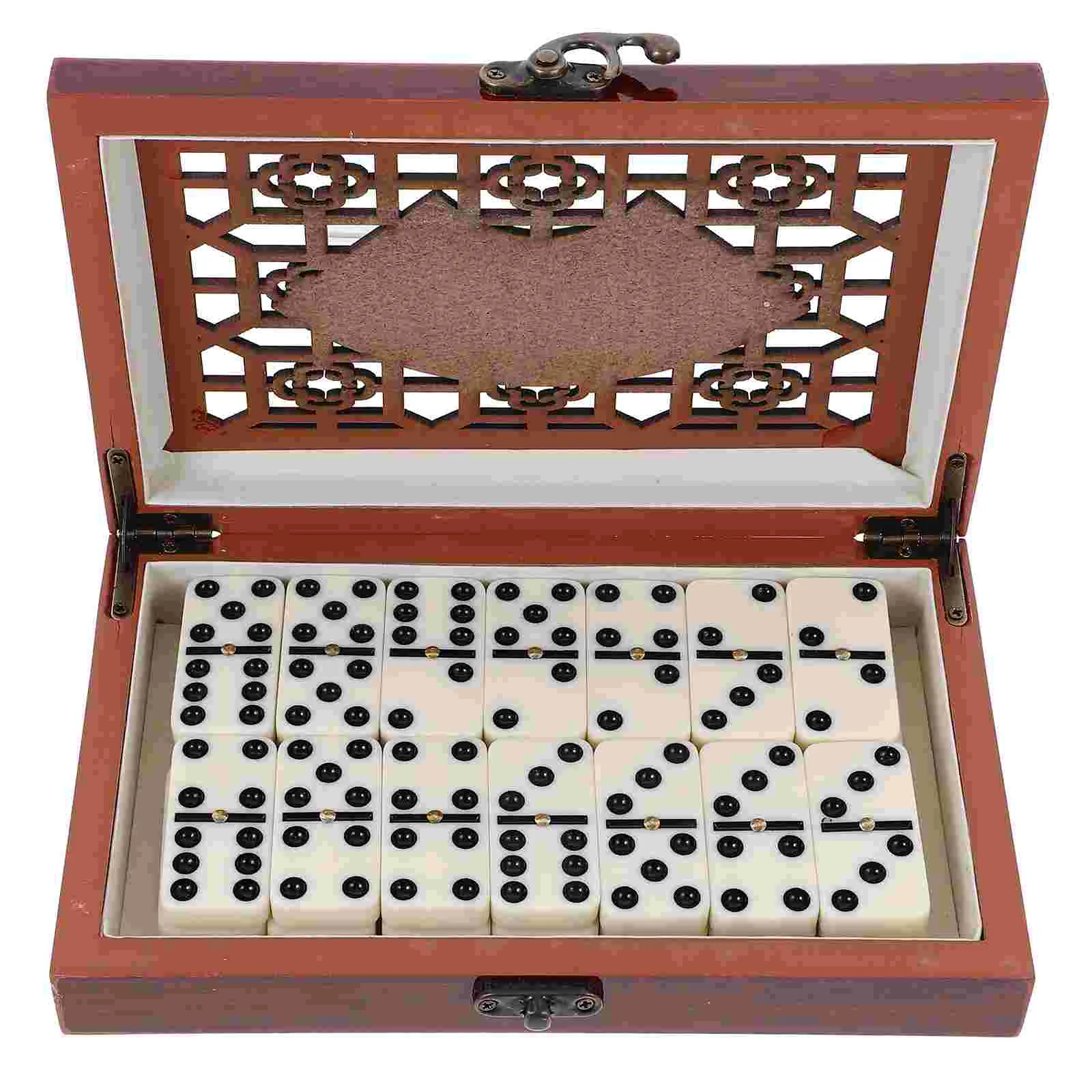 

Dominoes Blocks Plaything Traditional Game Toys Entertainment Recreational Travel Party Favors Case