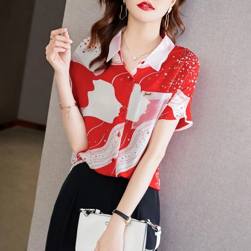 Women Spring Summer Style Blouses Shirts Lady Casual Short Sleeve Turn-down Collar Patchwork Blusas Tops ZZ1835
Women Spring Summer Style Blouses Shirts Lady Casual Short Sleeve Turn-down Collar Patchwork Blusas Tops ZZ1835