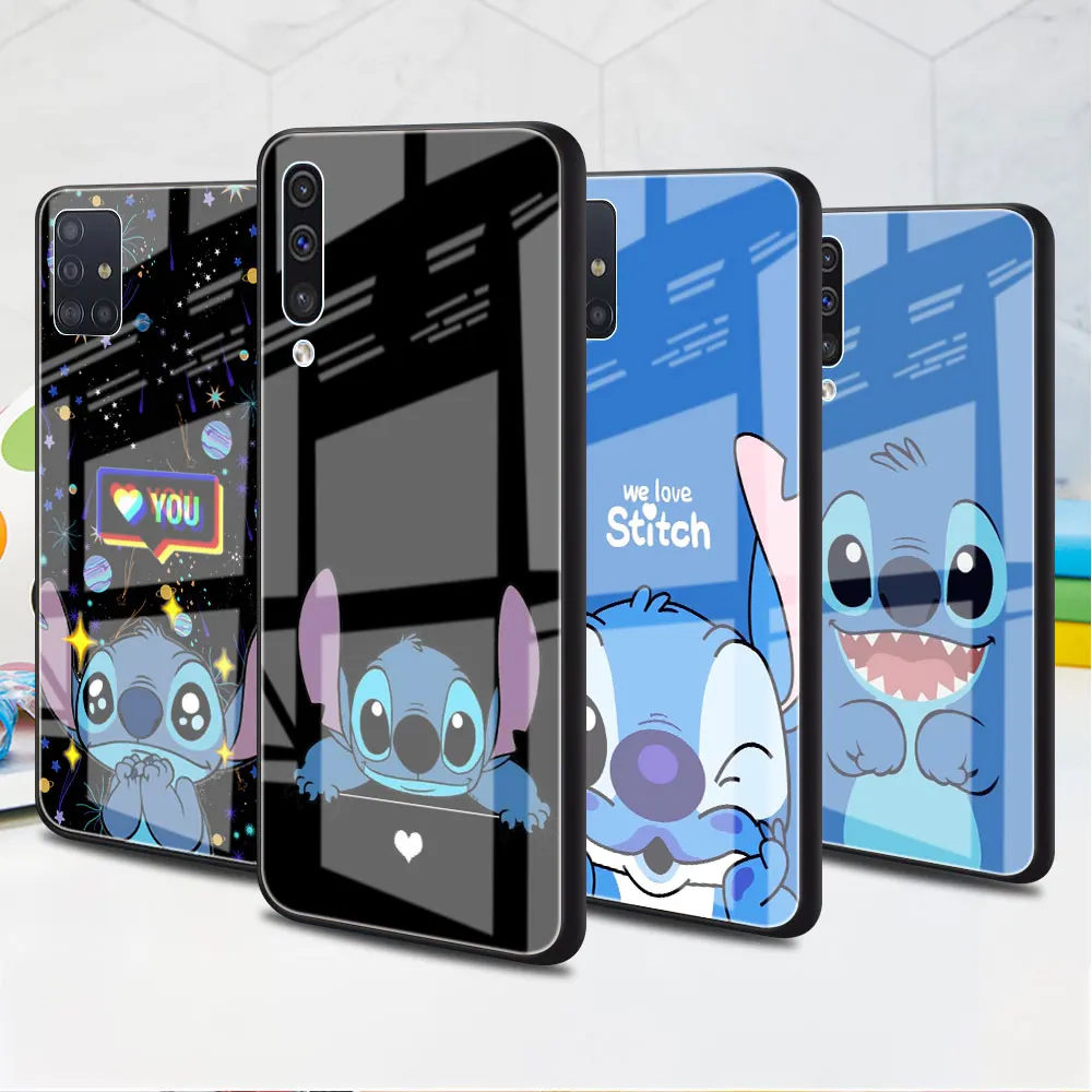 Cute Lilo Stitch Glass Case for Samsung Galaxy A52 A53 5G A72 A71 A70 A50 A33 A23 A13 A21s Black Soft Edge Phone Coque
Cute Lilo Stitch Glass Case for Samsung Galaxy A52 A53 5G A72 A71 A70 A50 A33 A23 A13 A21s Black Soft Edge Phone Coque