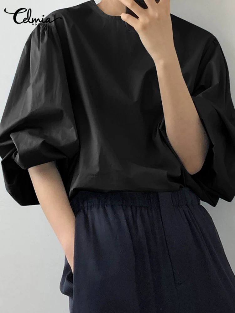 Celmia 2023 Осенние блузки с длинным пышным рукавом, женские элегантные однотонные Блузы с круглым вырезом, повседневные свободные модные базовые Топы большого размера для офиса
Celmia 2023 Осенние блузки с длинным пышным рукавом, женские элегантные однотонные Блузы с круглым вырезом, повседневные свободные модные базовые Топы большого размера для офиса