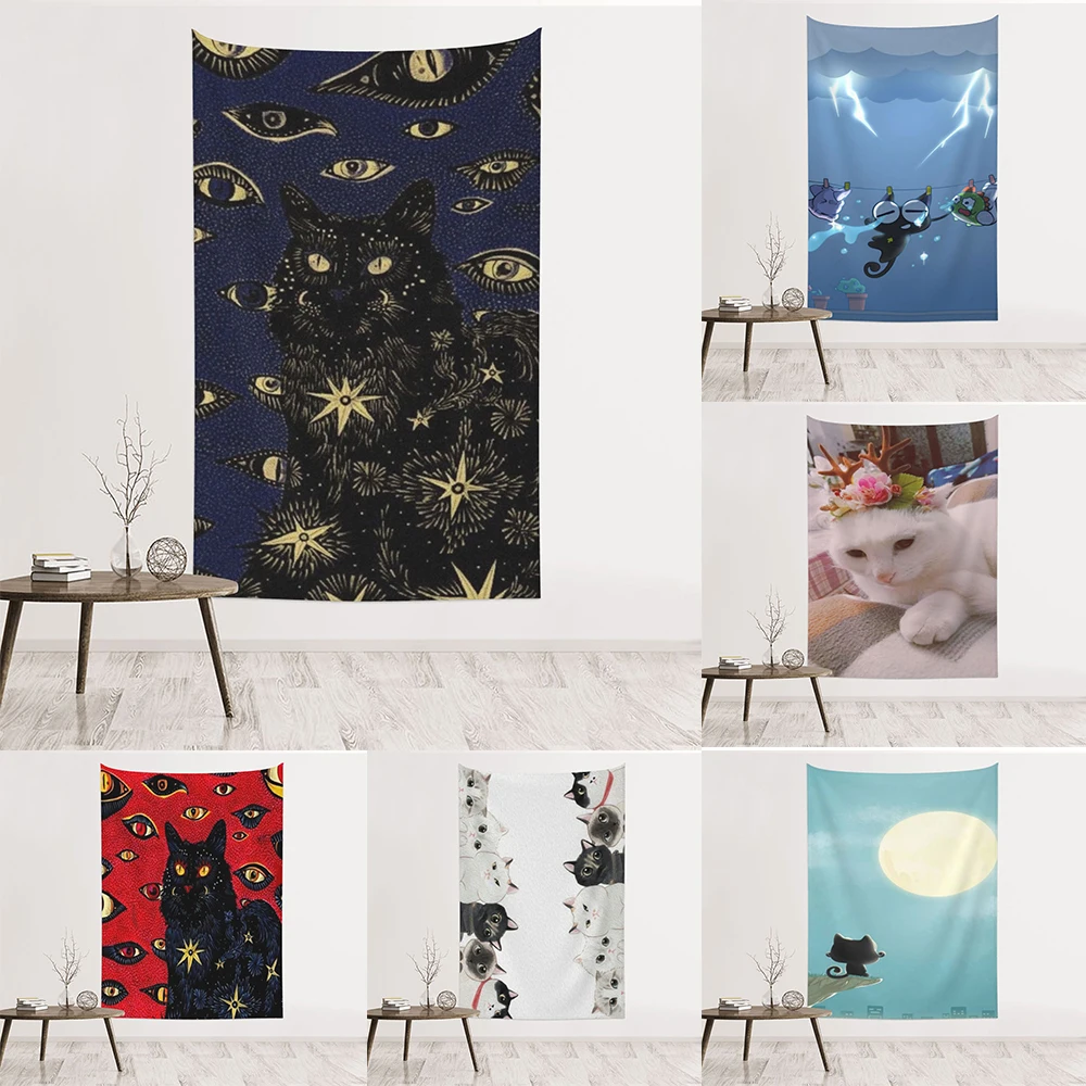 Cute Cat Coven Tapestry Wall Hanging 3D Printed Witchcraft Hippie Hanging Cloth Anime High Cold Cat Aesthetics Home Decor
Cute Cat Coven Tapestry Wall Hanging 3D Printed Witchcraft Hippie Hanging Cloth Anime High Cold Cat Aesthetics Home Decor